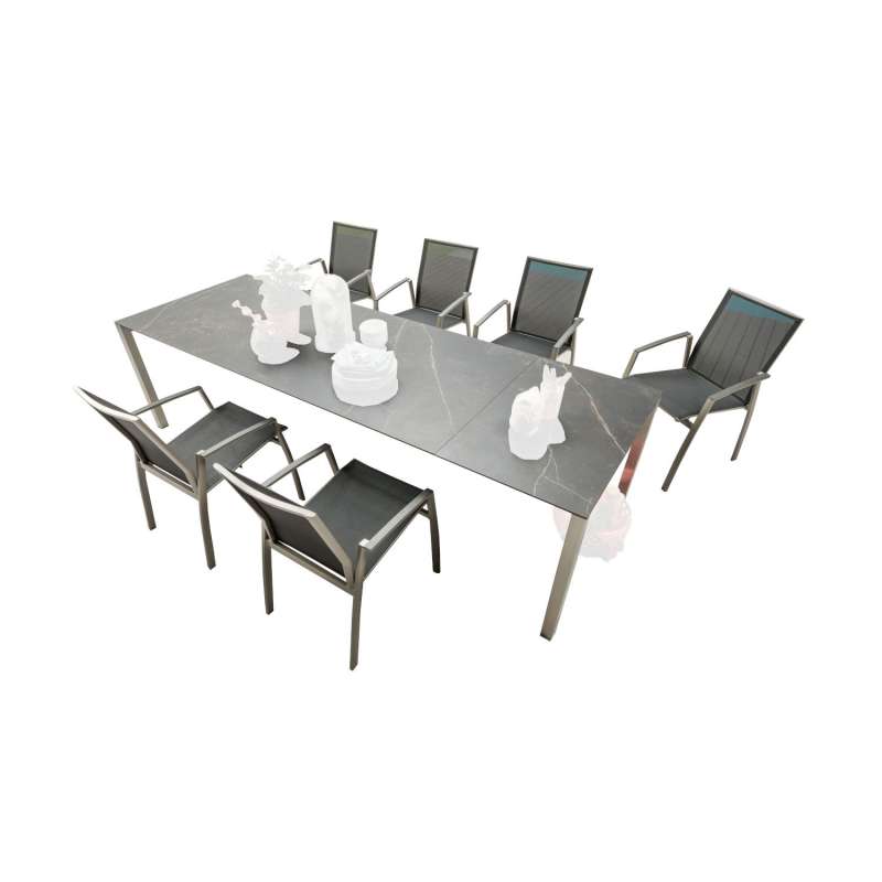 SIT Mobilia Sitzgruppe Etna/Argentina Edelstahl/Dekton/schwarz 210x95 cm