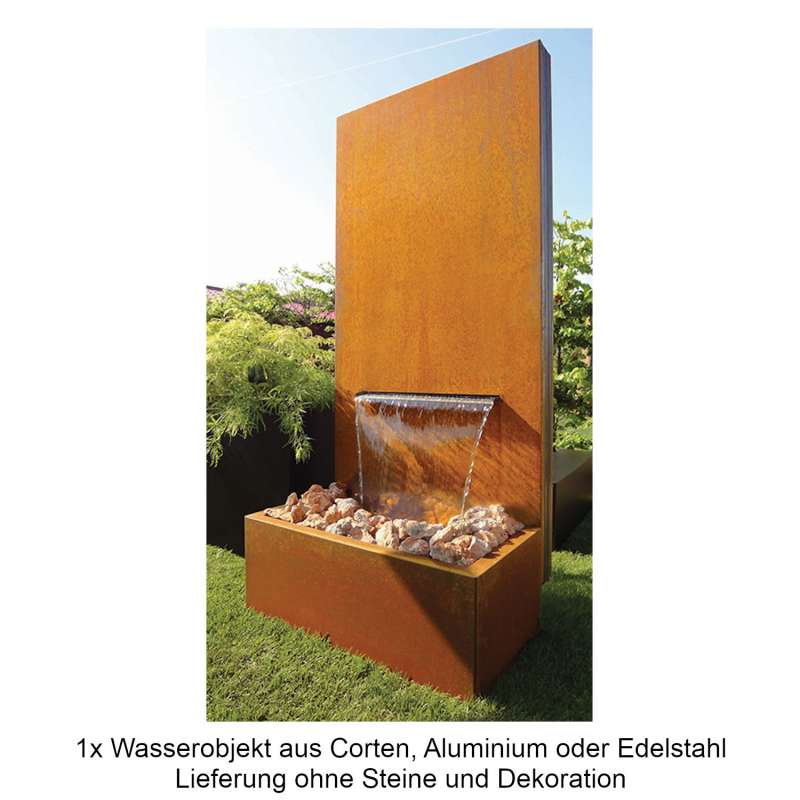 Mecondo Wasserobjekt PARAS 90x180 cm Brunnen mit Auffangbecken 150 Liter