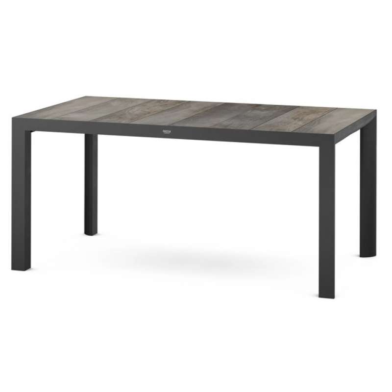 Siena Garden Silva Dining Tisch 160x90 cm – Aluminium (matt anthrazit) & Keramikplatte (washed grey)