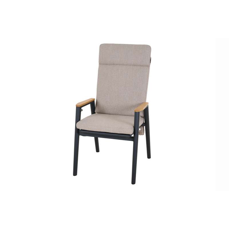 Siena Garden Cortina Dining Move Sessel, natur Alu, Rope, teak T50303