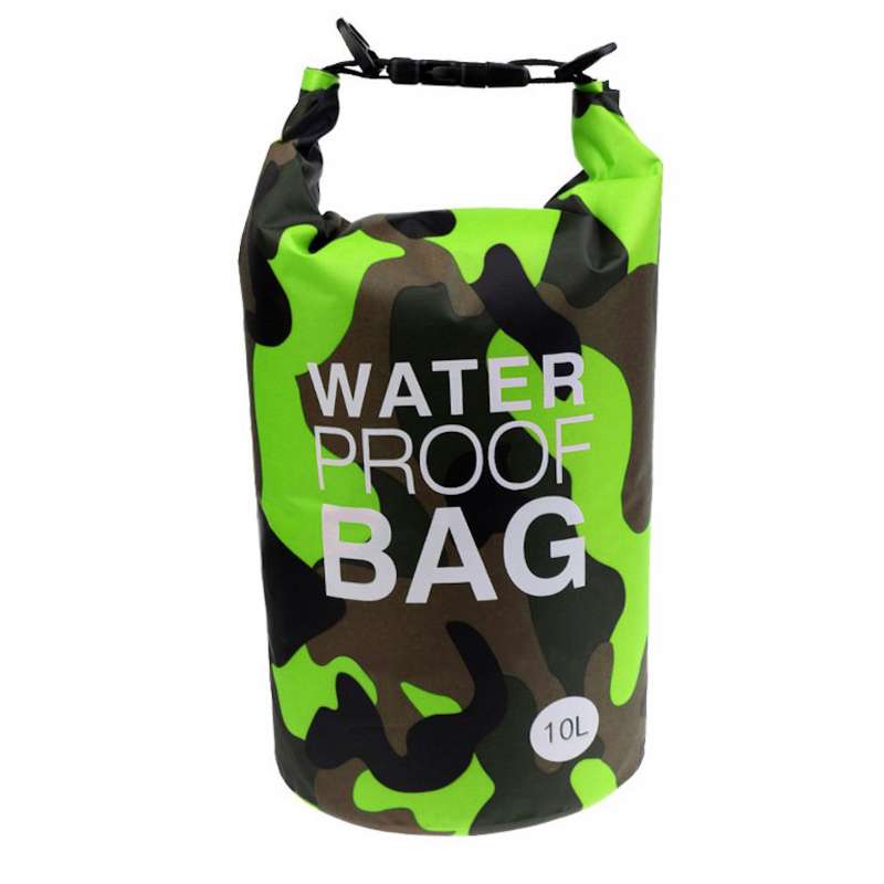 Drybag 10L Tasche 10 Liter wasserdicht Packsack Camouflage grün Water proof Softcase