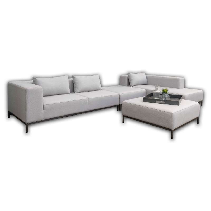 Stern 5-teilige Lounge-Sitzgruppe Taavi Aluminium anthrazit/Outdoorstoff kristall silber Loungeset m