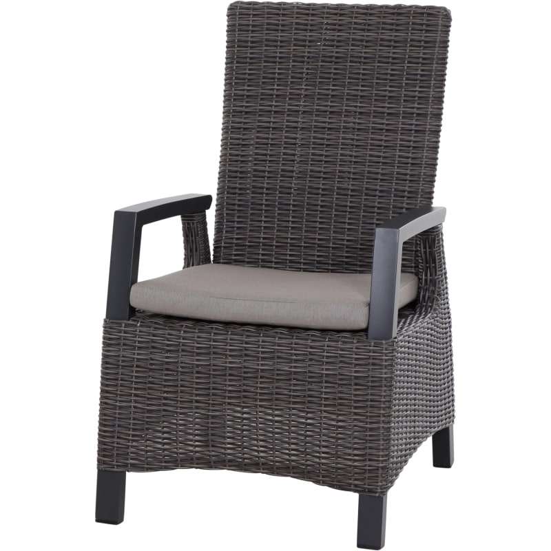 Siena Garden Corido Dining Sessel, charcoal-grey Alu, Geflecht, inkl. Kissen