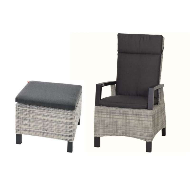 Siena Garden Dining Move Corido SE Sessel und Hocker Alu, Geflecht, inkl. Kissen
