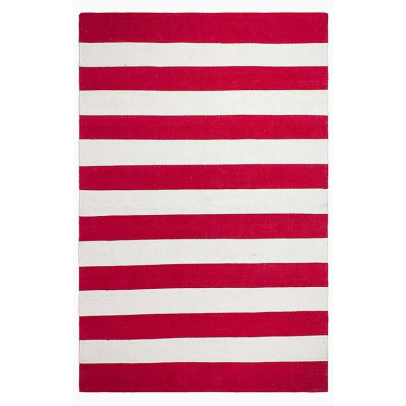 Fab Hab Outdoorteppich Nantucket Red&White aus recycelten PET-Flaschen rot/weiß