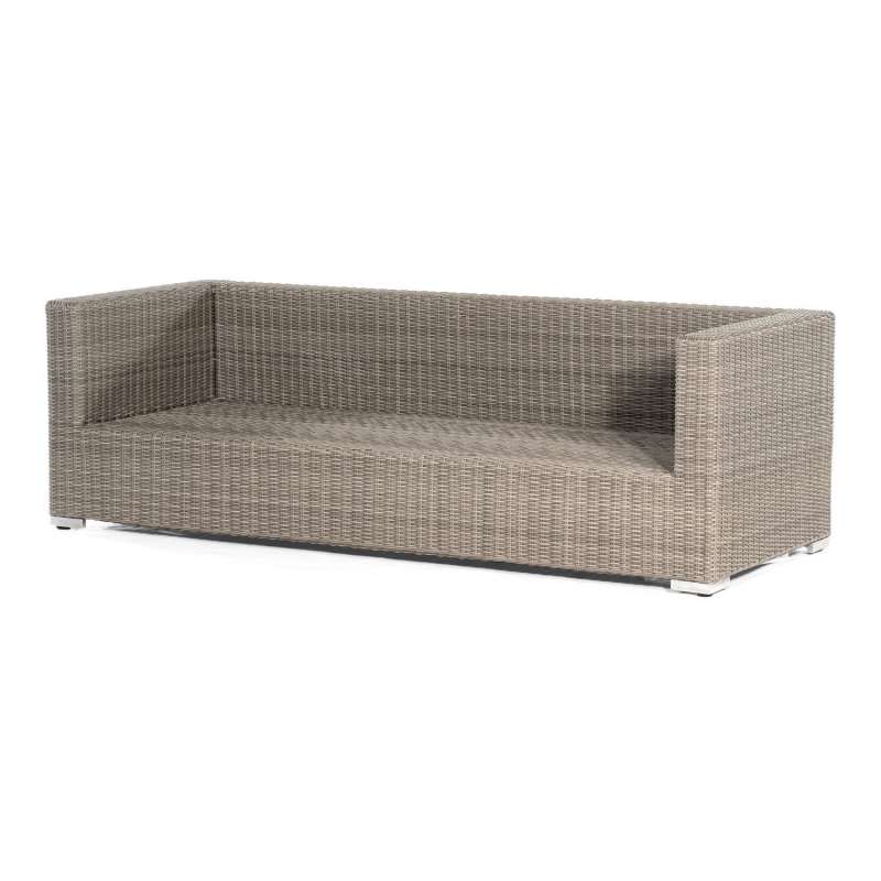 Sonnenpartner 3-Sitzer Lounge-Sofa Residence Aluminium mit Polyrattan stone-grey inklusive Kissen Lo