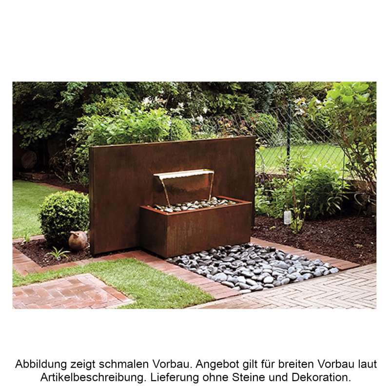 Mecondo Wasserobjekt PARAS DUO 180x90 cm Brunnen mit Auffangbecken 180x50x35 cm