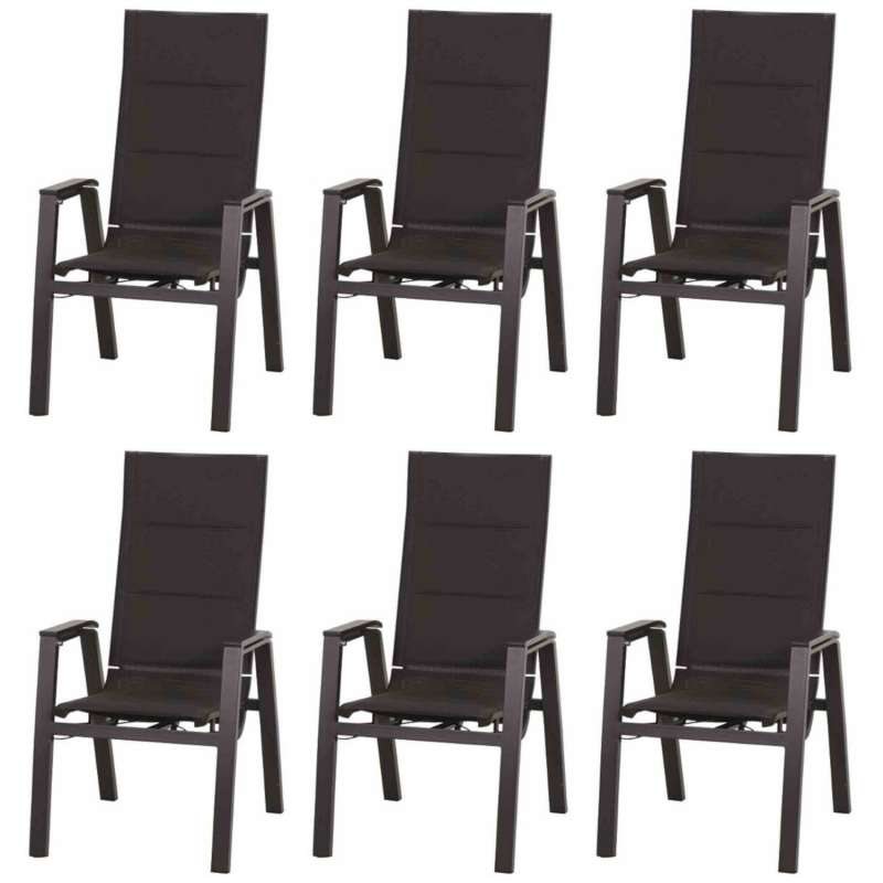 Siena Garden 6x Relax Move Sessel Milano anthrazit/Ranotex® grau Gartenstuhl