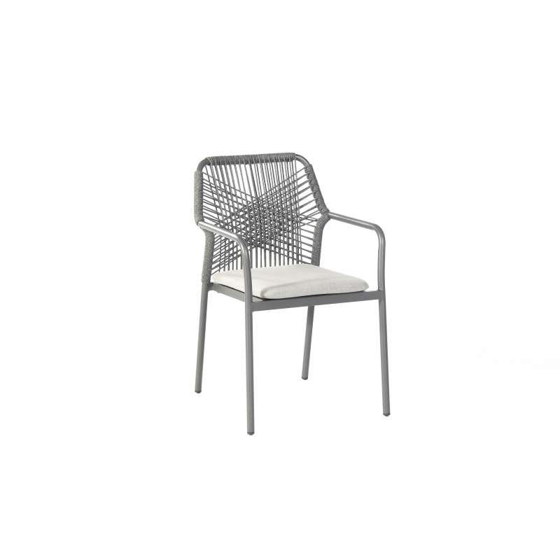 Sonnenpartner Sessel Cross Alu/Polyrope dark-grey inkl. Kissen