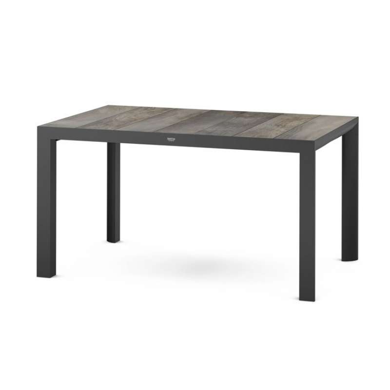 Siena Garden Silva Dining Tisch 140x90 cm – Aluminium (matt anthrazit) & Keramikplatte (washed grey)
