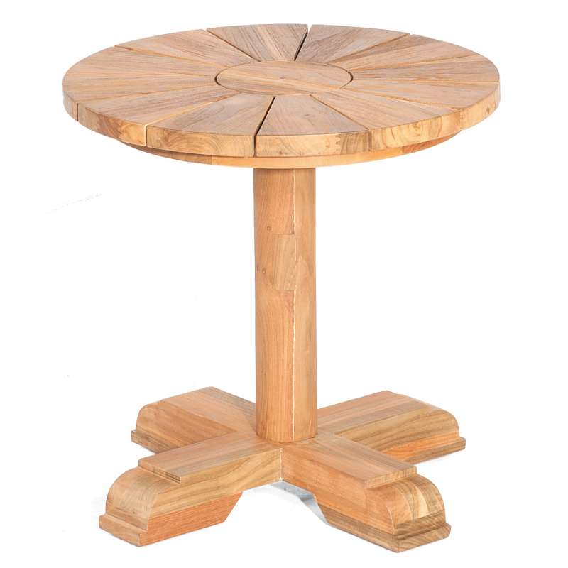 Sonnenpartner Gartentisch Solis rund Ø 50 cm Teakholz Old Teak Tisch Esstisch