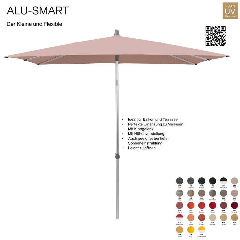 GLATZ Sonnenschirm ALU-SMART 210 x 150 cm Gestell natureloxiert Stoff 100 % Polyacryl verschiedene F