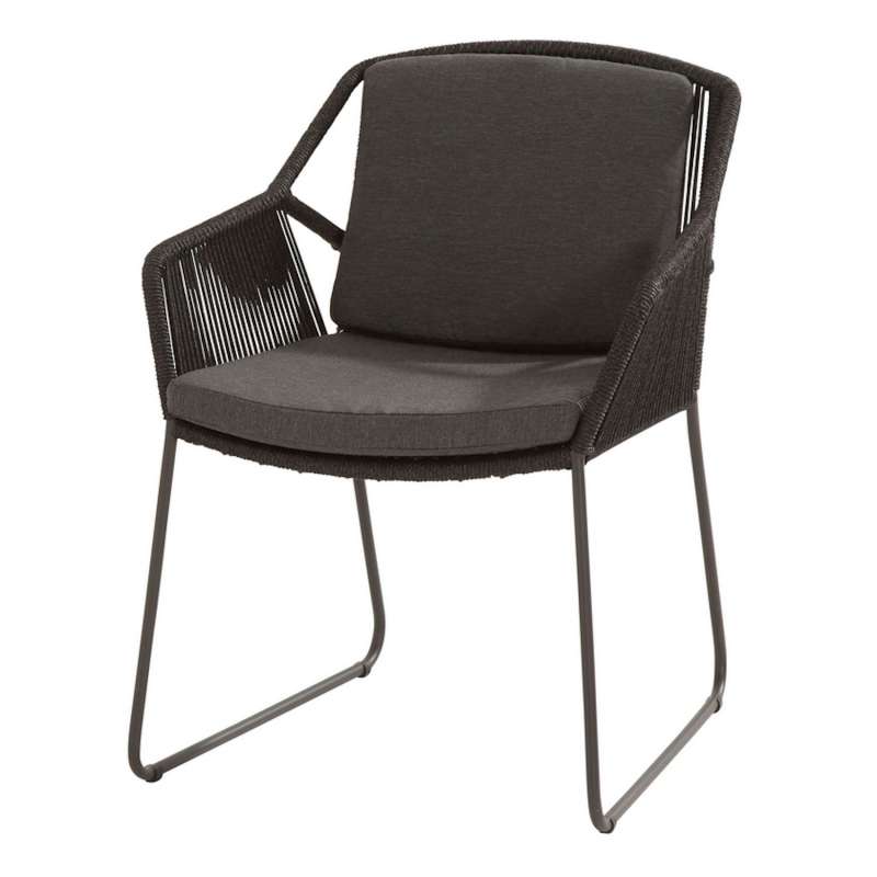 4Seasons Outdoor Dining Sessel Accor anthrazit mit 2 Kissen Gartensessel Gartenstuhl