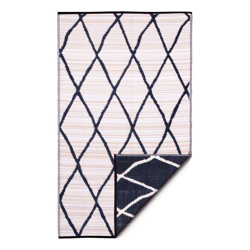 Fab Hab Nairobi Outdoorteppich 120 x 180 cm Natural&Black aus recyceltem Plastik natur/schwarz wette