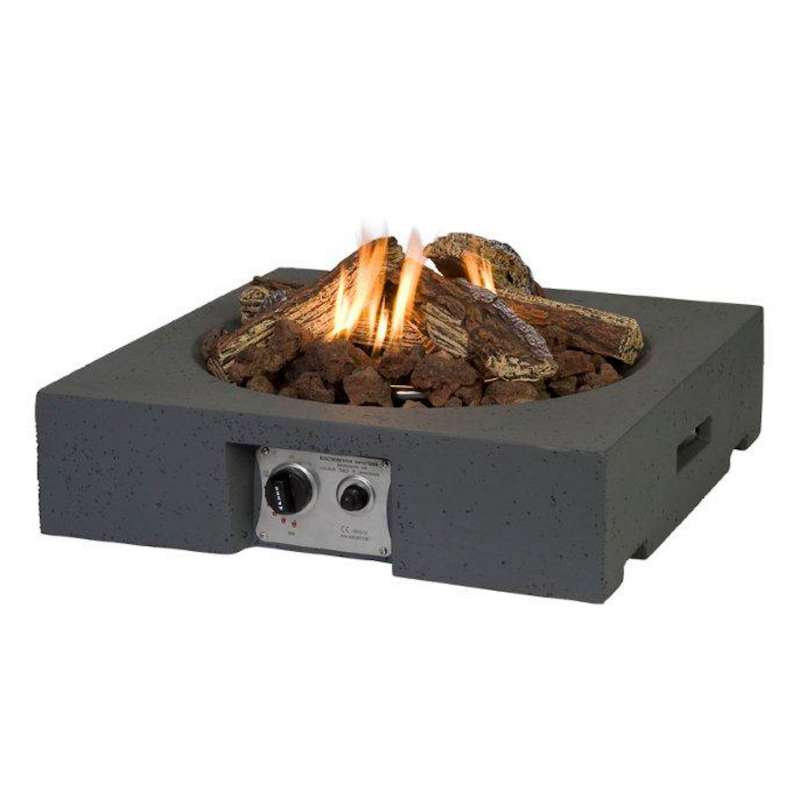 Happy Cocooning Mania Feuertisch Table Top 12 kW quadratisch 61x61x15 cm Beton-Optik grau