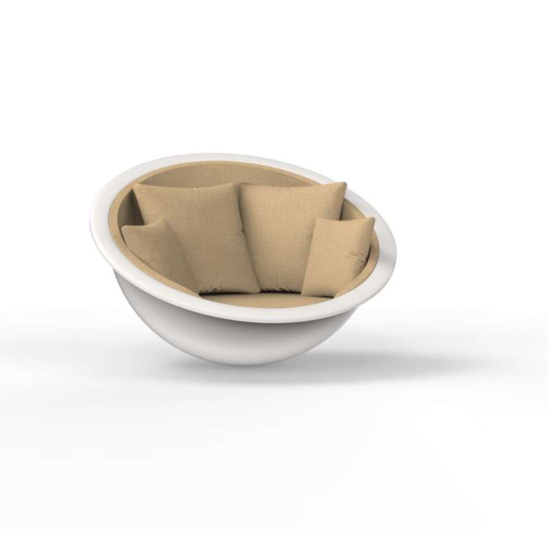 One To Sit Loungeinsel Sphere Polyester weiß RAL 9016 140x70 cm inkl. Kissen