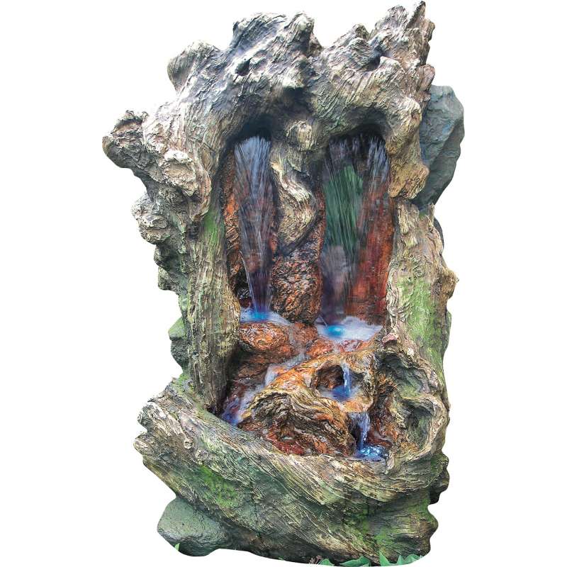 Granimex Taki Polystone Wasserfall mit Pumpe und LED-Beleuchtung Zierbrunnen Wasserspiel 99x48x60 cm