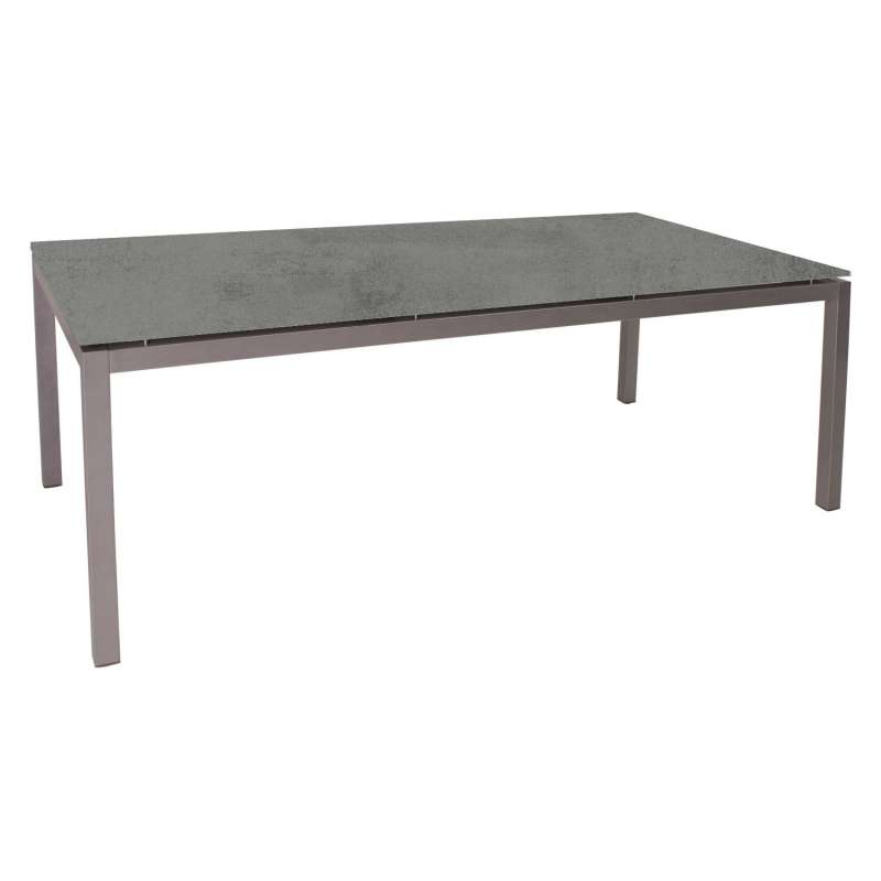Stern Gartentisch Aluminium graphit 200x100 cm mit Tischplatte Silverstar 2.0 zement
