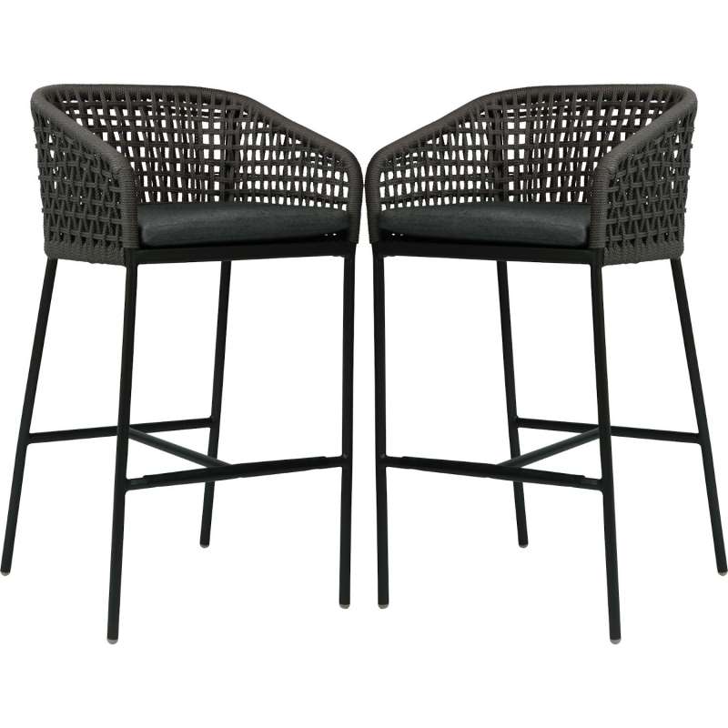 Stern 2er-Set Barhocker Greta Aluminium anthrazit/platin/seidengrau Barsessel Sitzhöhe 82 cm