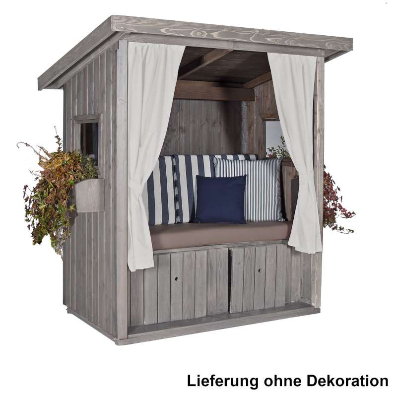 Sonnenpartner Outdoor-Lounge Hüttenliebe silbergrau 174x166x118 cm mit Polstern Hütte