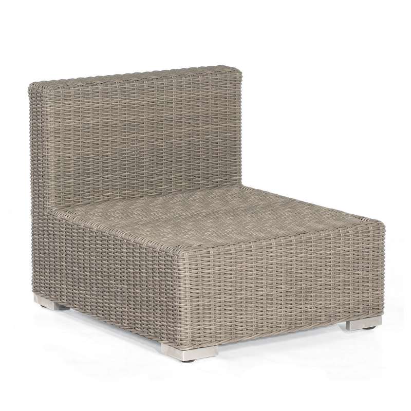 Sonnenpartner Lounge-Mittelmodul Residence Aluminium mit Polyrattan stone-grey inklusive Kissen Loun