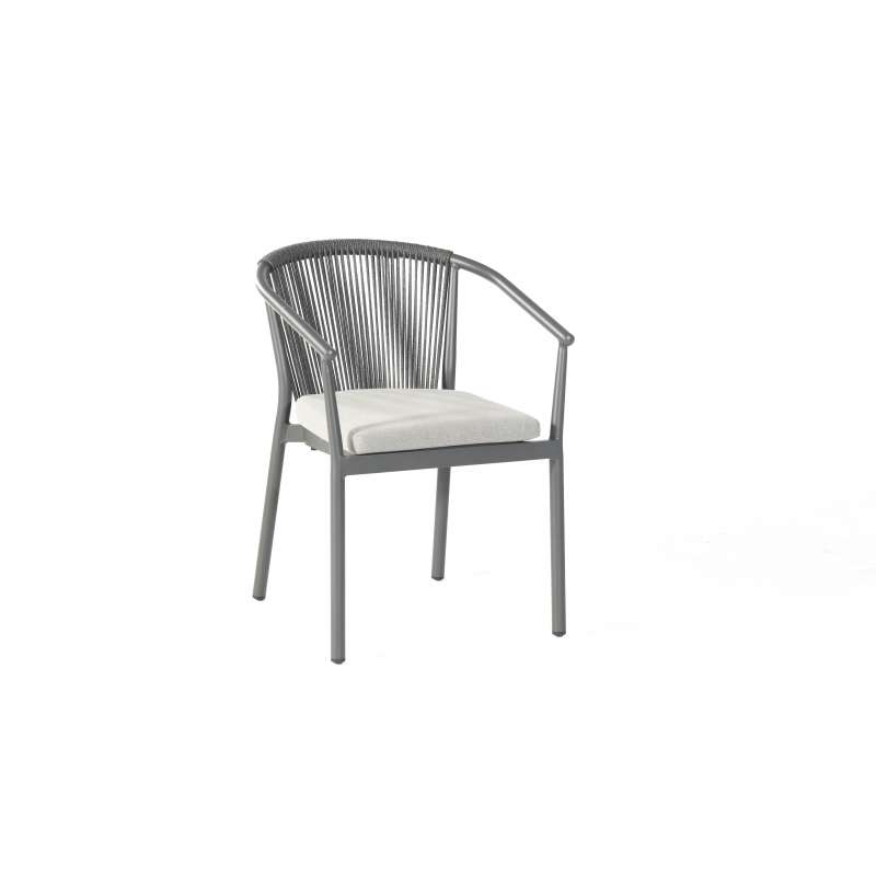 Sonnenpartner Sessel Finesse Aluminium mit Polyrope black inkl. Kissen