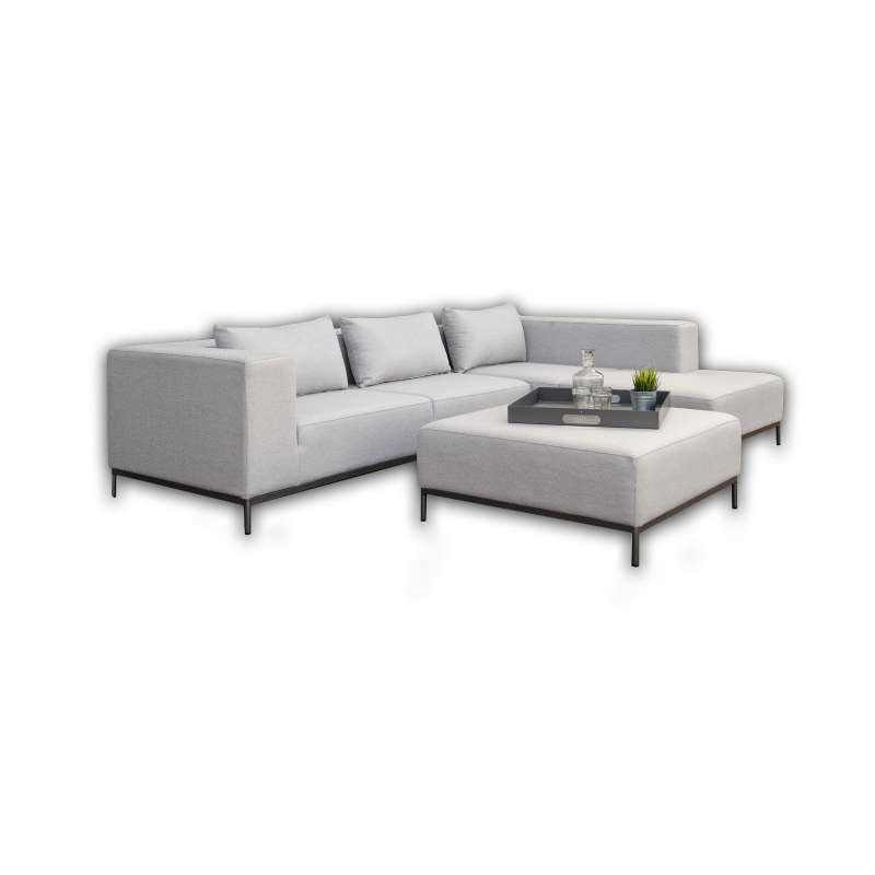 Stern 4-teilige Lounge-Sitzgruppe Taavi Aluminium anthrazit/Outdoorstoff kristall silber Loungeset m