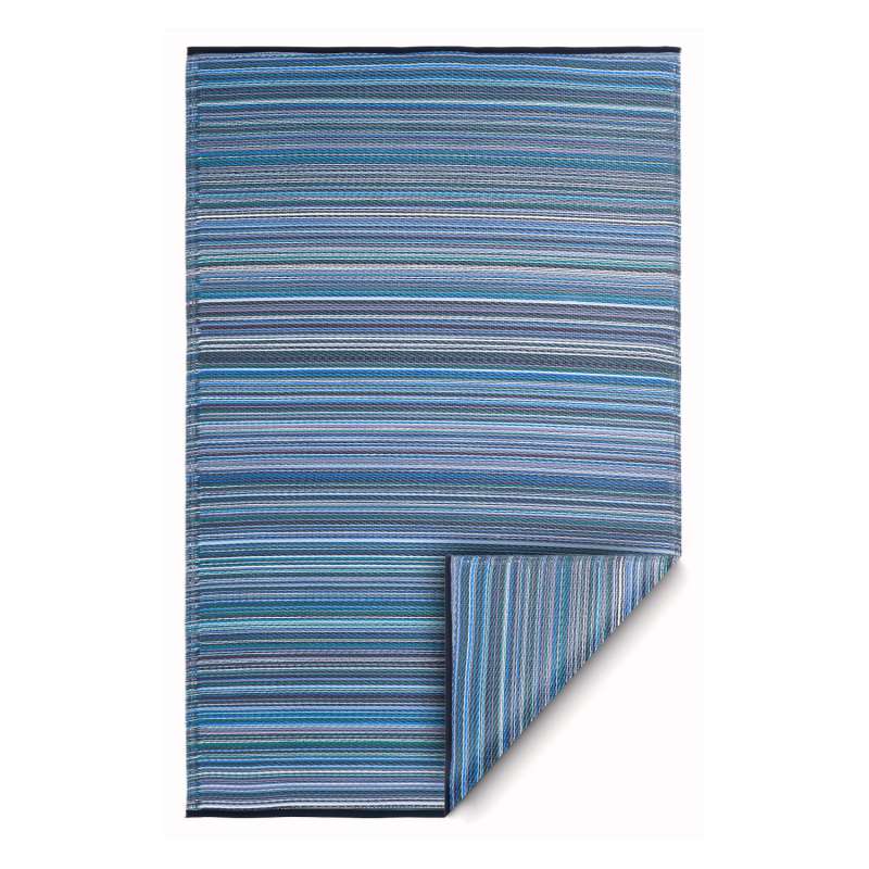 Fab Hab Cancun Outdoorteppich 240 x 300 cm Indigo aus recyceltem Plastik blau