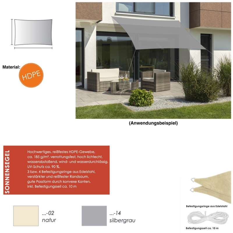 Schneider Schirme Sonnensegel Teneriffa 360 x 250 cm in 2 Farbvarianten Sonnenschutz