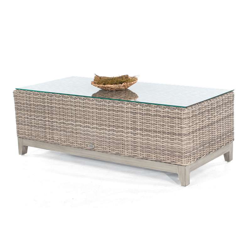 Sonnenpartner Lounge-Tisch Thor 130x60 cm Aluminium mit Polyrattan white-coral Loungetisch