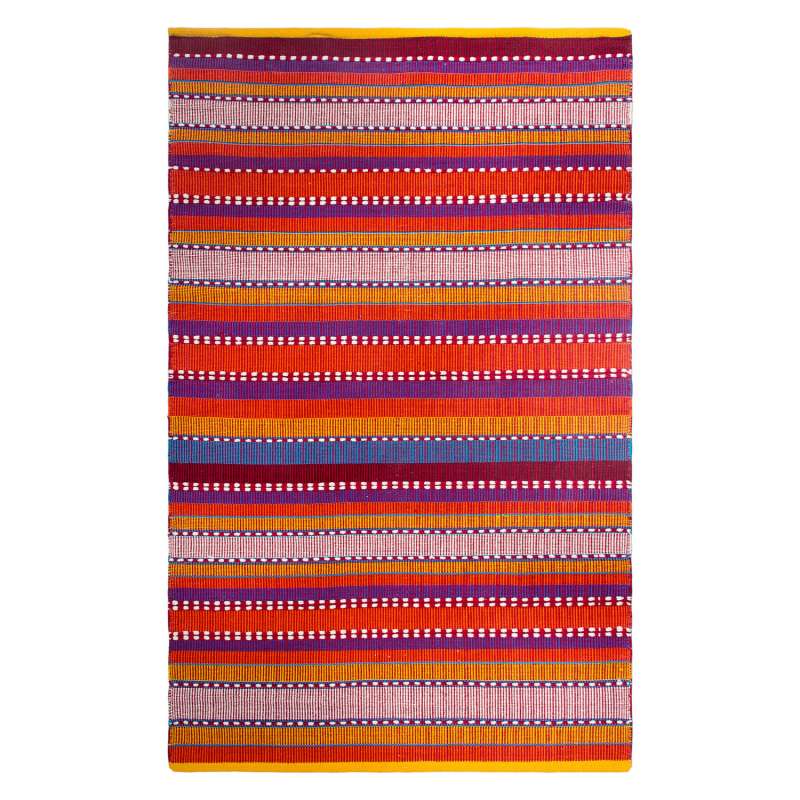 Fab Habitat Teppich Sarva Multi red aus recycelter Baumwolle rot waschbar