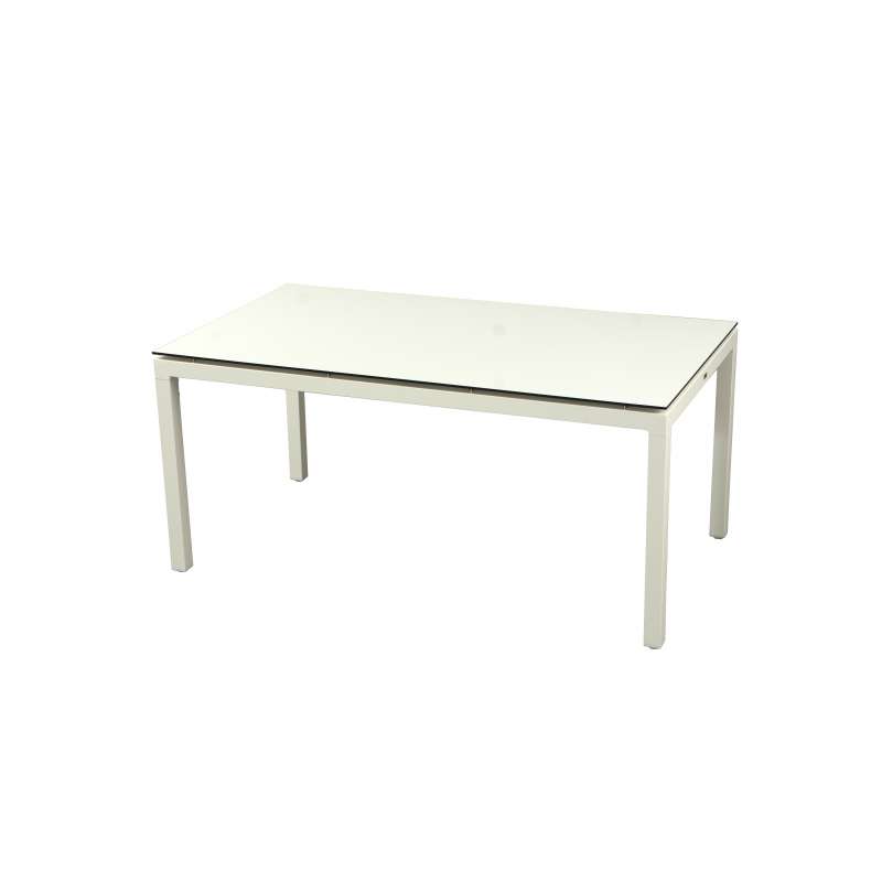 Inko Gartentisch Aluminium weiß 160x90 cm Terrassentisch Tischplatte nach Wahl