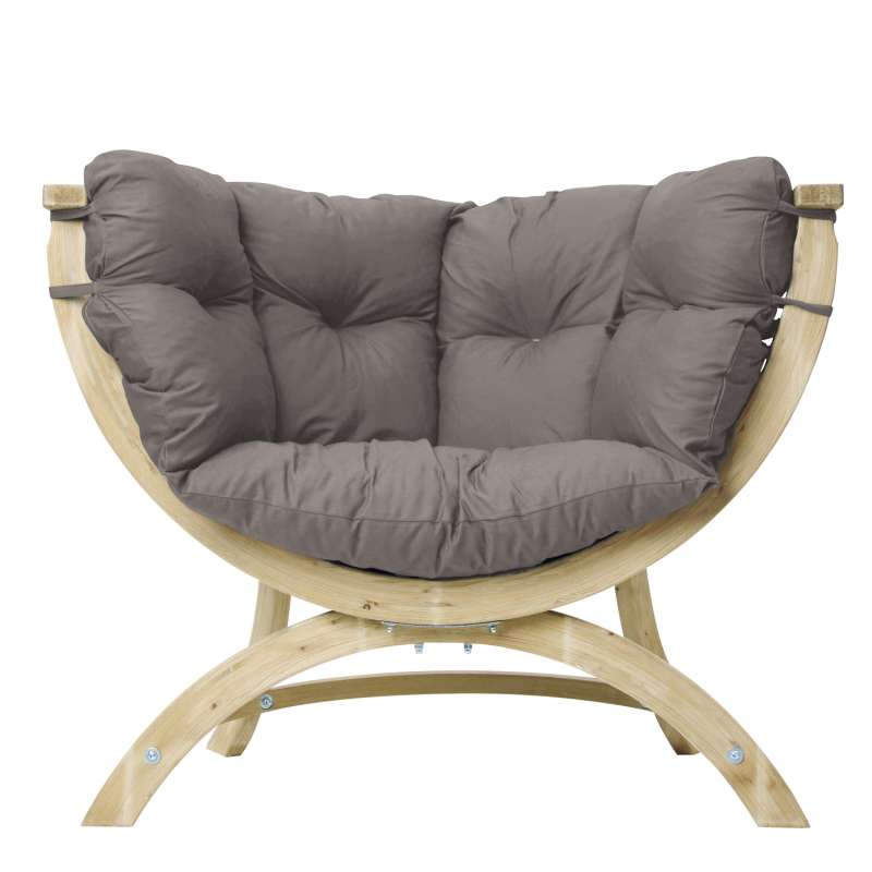 AMAZONAS Loungesessel Siena Uno Taupe inkl. Sitzkissen ca. 118,5 x 93,5 x 58 cm für Haus und Garten