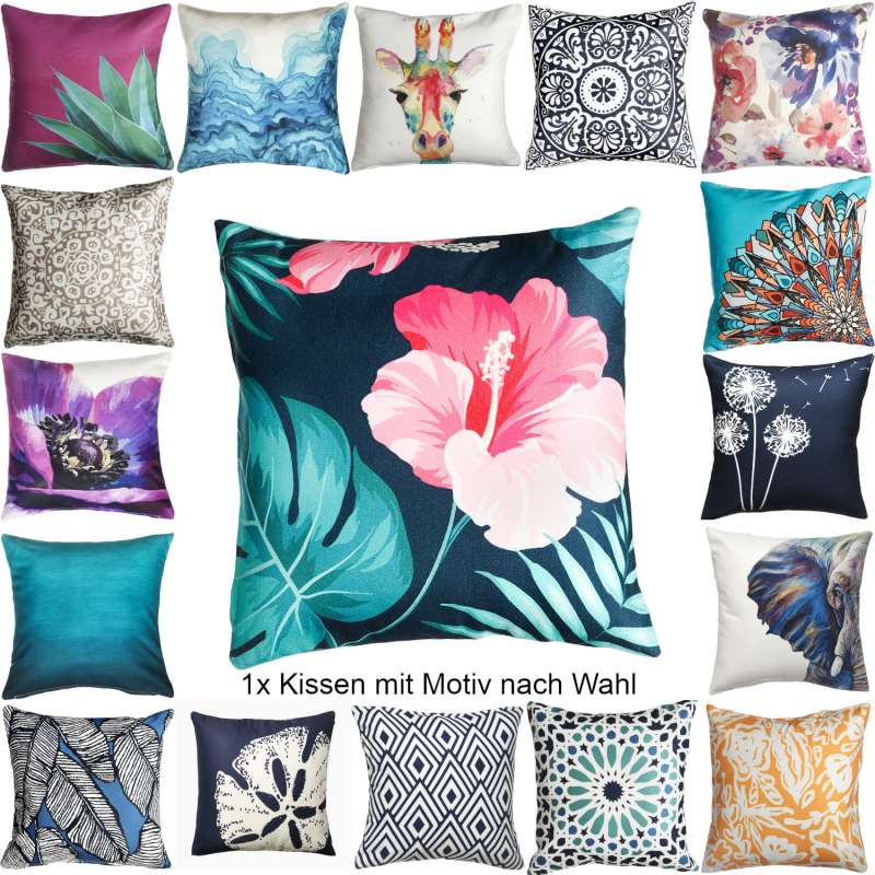 Fab Hab Dekokissen Indoor/Outdoor 51x51 cm aus recyceltem PET in 29 verschiedenen Designs