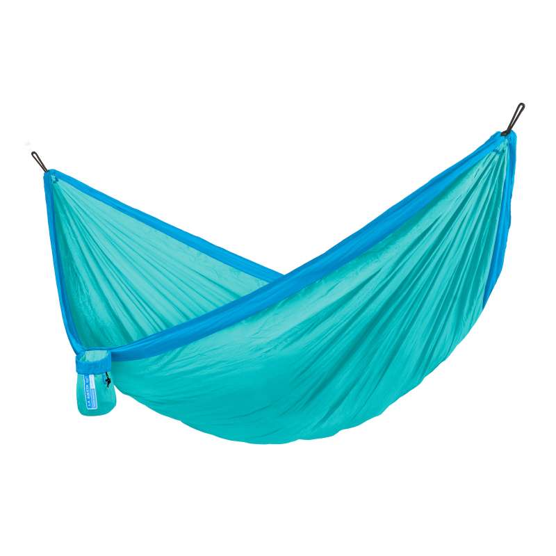 La Siesta Reise-Hängematte COLIBRI 3.0 caribic blau Doppel-Reisehängematte inkl. Befestigungsmateria