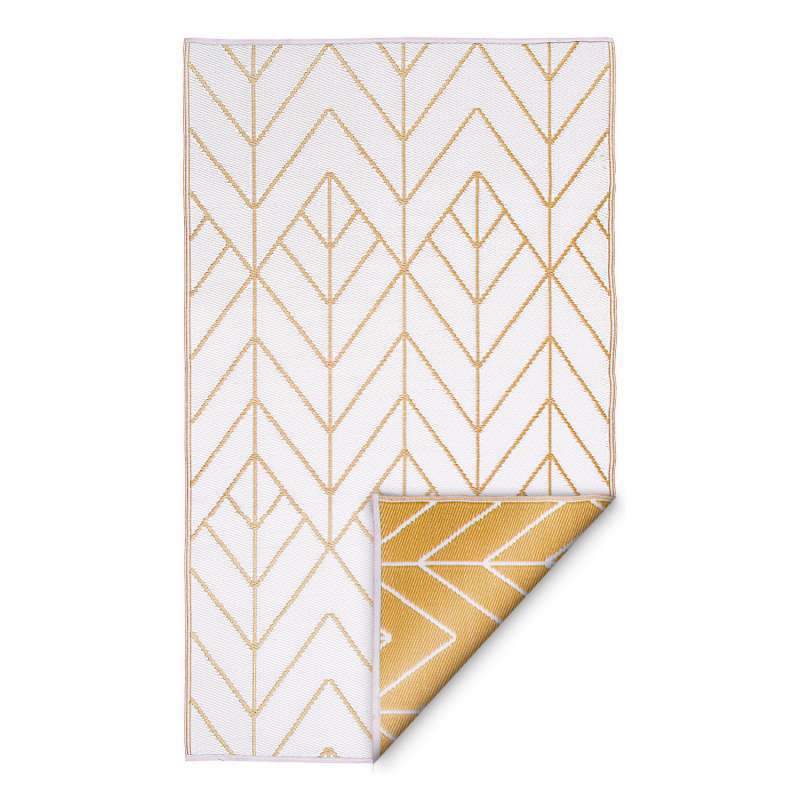 Fab Hab Outdoorteppich Sydney Gold&Cream aus recyceltem Plastik gold/creme wetterfest