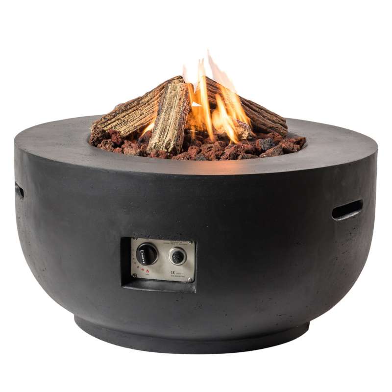 Happy Cocooning Mania Feuertisch Bowl 19,5 kW rund 91x91x46 cm Beton-Optik schwarz