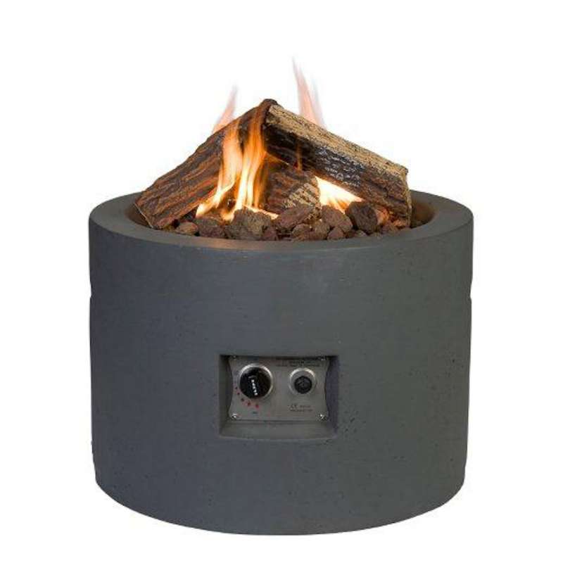 Happy Cocooning Mania Feuertisch 19,5 kW rund 61x61x42 cm Beton-Optik grau