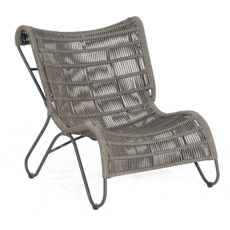 Sonnenpartner Gartensessel Ritz Aluminium mit Polyrope grau Relaxsessel Sessel