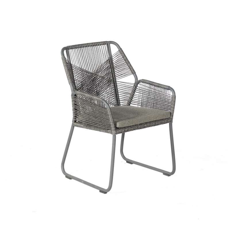 Sonnenpartner Diningsessel Observer Aluminium mit Polyrope light-coal Relaxsessel Garten-Sessel