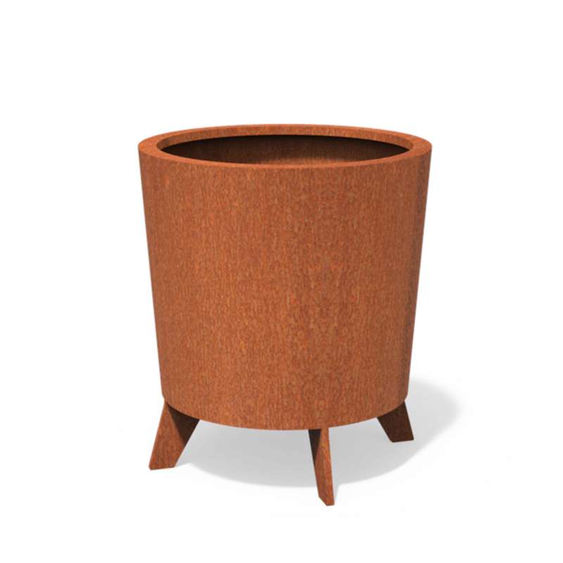 Dipott Pflanzgefäß Dub rund aus Corten-Stahl Pflanzkübel
