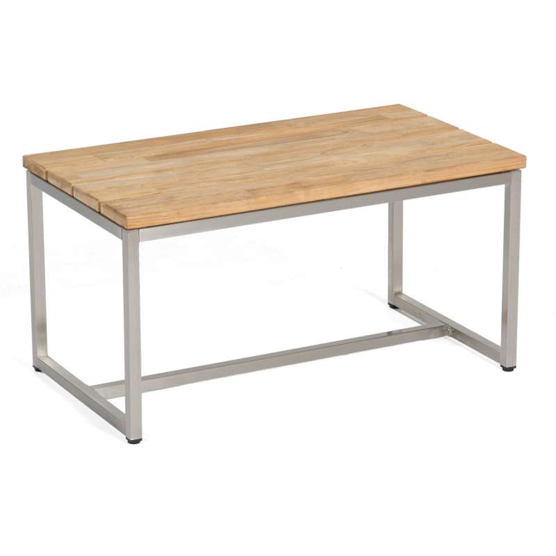 Sonnenpartner Sitzbank Skyline 80x45 cm Teakholz und Edelstahl Gartenbank