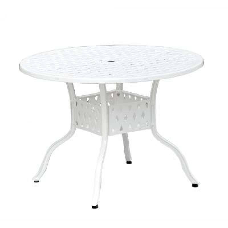 Inko Aluguss Tisch Nexus Weiß rund 106 cm Gartentisch TAG 201-W