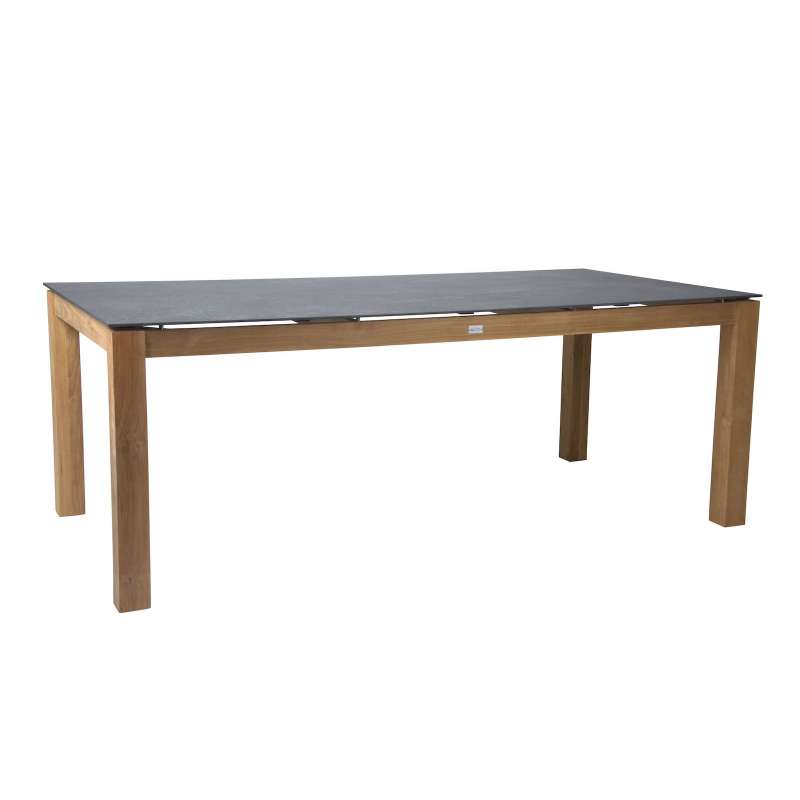 Stern Teakholztisch 200x100 cm Teak/Dekton Lava anthrazit Gartentisch Tisch