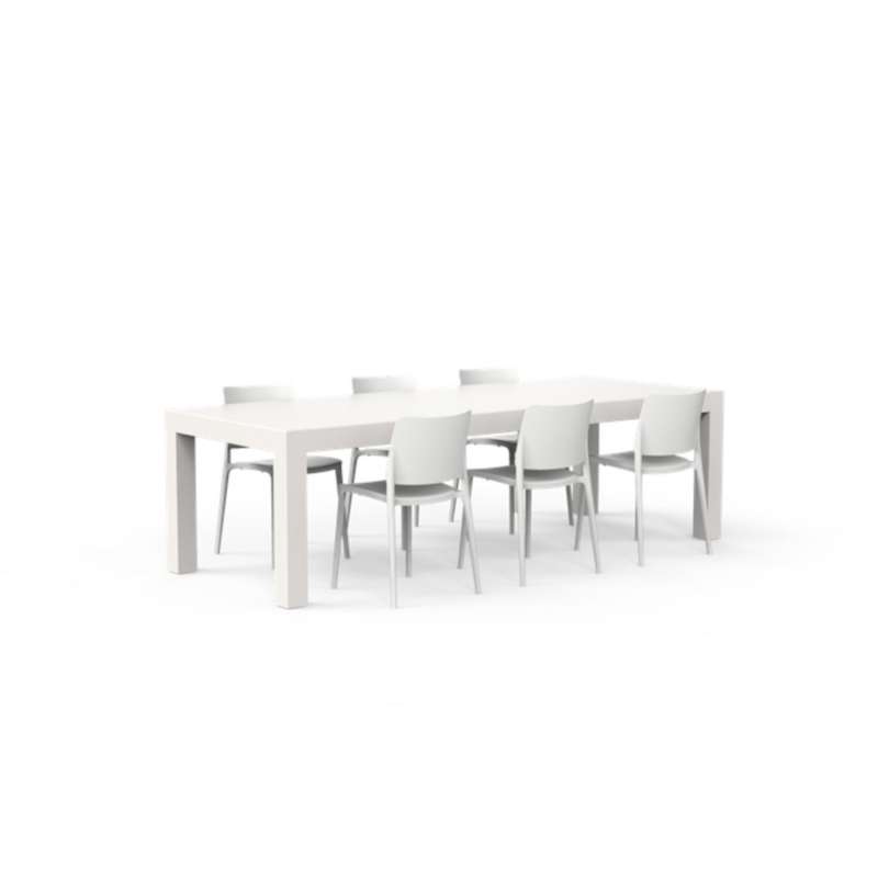 One To Sit 7-teilige Sitzgruppe Sera Borra Aluminium weiß 260x100 cm