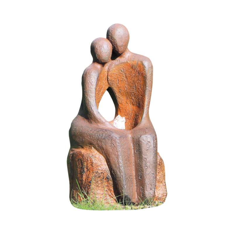Granimex Jack and Rose Paar Polystone Brunnen inkl.Pumpe LED-Beleuchtung Wasserspiel 35x42x80 cm