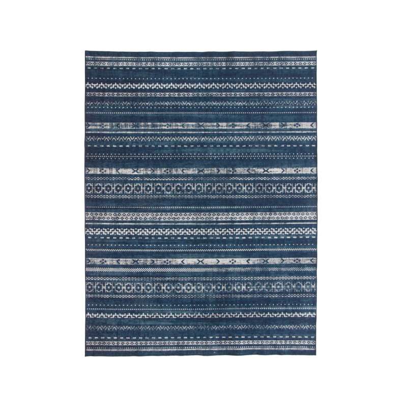 Fab Hab RealLife Teppich Rug Moroccan Stripe Blue waschbar blau verschiedene Größen
