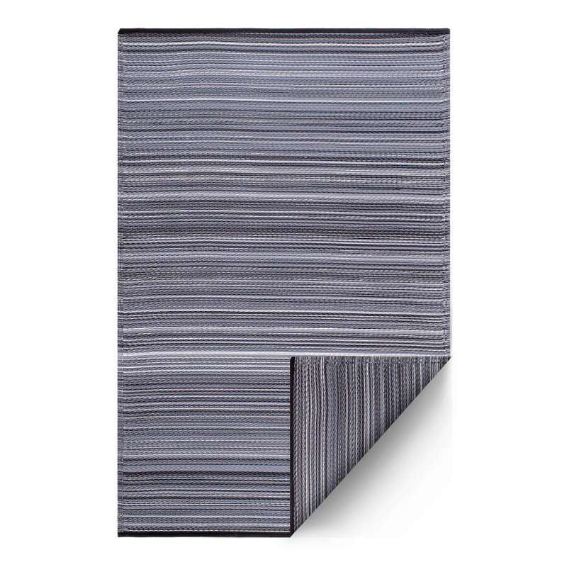 Fab Hab Cancun Outdoorteppich 240 x 300 cm Midnight aus recyceltem Plastik schwarz/grau