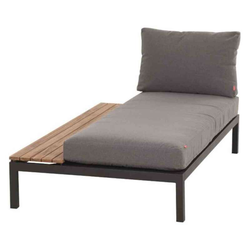 Siena Garden Lounge Recamiere Alvida rechts Alu anthrazit/Ranotex schwarz/Teak