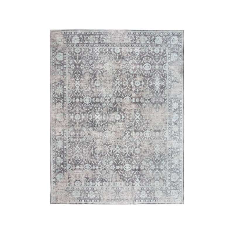 Fab Hab RealLife Teppich Rug Vintage Distressed Trellis dunkel waschbar grau verschiedene Größen